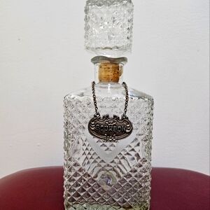 1960s Whisky Decanter Textured Diamond Pattern VTG MCM Bourbon